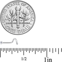 Load image into Gallery viewer, 18G 1/4 Clear 2mm CZ Gem Grade 23 Titanium Left Side Nose Screw
