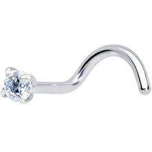 Load image into Gallery viewer, 18G 7mm Clear 2.5mm CZ Gem Grade 23 Titanium Left Side Nose Screw
