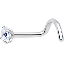 Load image into Gallery viewer, 18G 5/16 Clear 3mm CZ Gem Grade 23 Titanium Left Side Nose Screw
