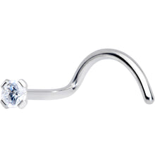 Load image into Gallery viewer, 20G 5/16 Clear 2mm CZ Gem Grade 23 Titanium Left Side Nose Screw
