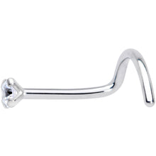 Load image into Gallery viewer, 20G 5/16 Clear 2mm CZ Gem Grade 23 Titanium Left Side Nose Screw
