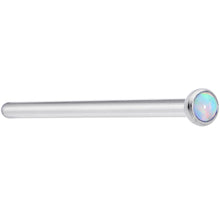 Load image into Gallery viewer, 18G 3/4 White 2mm Synthetic Opal Titanium Fishtail Nose Ring

