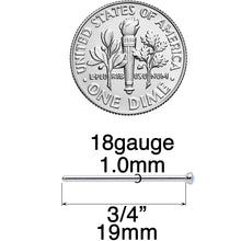 Load image into Gallery viewer, 18G 3/4 White 2mm Synthetic Opal Titanium Fishtail Nose Ring
