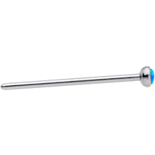 Load image into Gallery viewer, 18G 3/4 Blue 3mm Synthetic Opal Titanium Fishtail Nose Ring
