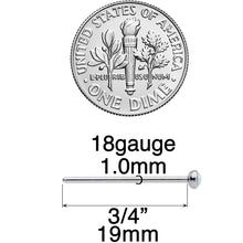 Load image into Gallery viewer, 18G 3/4 White 3mm Synthetic Opal Titanium Fishtail Nose Ring
