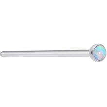 Load image into Gallery viewer, 20G 3/4 White 2mm Synthetic Opal Titanium Fishtail Nose Ring
