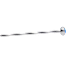 Load image into Gallery viewer, 20G 3/4 Blue 3mm Synthetic Opal Titanium Fishtail Nose Ring
