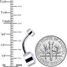 Load image into Gallery viewer, Aurora 8mm Titanium Internal Thread Belly Ring Created with Crystals
