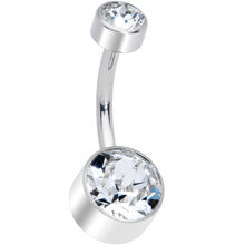 Load image into Gallery viewer, Clear 8mm Titanium Internal Thread Belly Ring Created with Crystals

