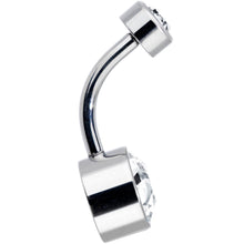 Load image into Gallery viewer, Clear 8mm Titanium Internal Thread Belly Ring Created with Crystals
