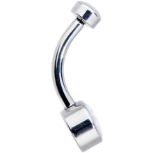 Load image into Gallery viewer, White Synthetic Opal Grade 23 Titanium Internal Thread Duo Belly Ring
