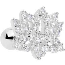 Load image into Gallery viewer, 16G 1/4 Clear CZ Gem Lotus Flower Cartilage Tragus
