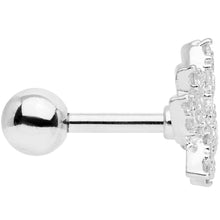 Load image into Gallery viewer, 16G 1/4 Clear CZ Gem Lotus Flower Cartilage Tragus
