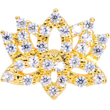 Load image into Gallery viewer, 16G 1/4 Clear CZ Gem Gold Tone Lotus Flower Cartilage Tragus
