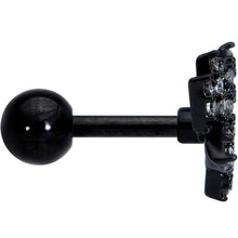 Load image into Gallery viewer, 16G 1/4 Clear CZ Gem Black Lotus Flower Cartilage Tragus
