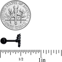 Load image into Gallery viewer, 16G 1/4 Clear CZ Gem Black Lotus Flower Cartilage Tragus
