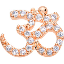 Load image into Gallery viewer, 16G 1/4 Clear CZ Gem Rose Gold Tone Amazing Om Cartilage Tragus
