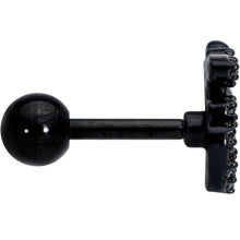 Load image into Gallery viewer, 16G 1/4 Clear CZ Gem Black PVD Amazing Om Cartilage Tragus
