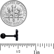 Load image into Gallery viewer, 16G 1/4 Clear CZ Gem Black PVD Amazing Om Cartilage Tragus
