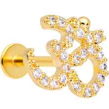 Load image into Gallery viewer, 16G 5/16 Clear CZ Gem Gold Tone Amazing Om Labret Monroe Tragus
