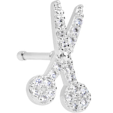 Load image into Gallery viewer, 20G 1/4 Clear CZ Gem Shear Scissors Nose Bone
