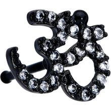 Load image into Gallery viewer, 20G 1/4 Clear CZ Gem Black Amazing Om Nose Bone
