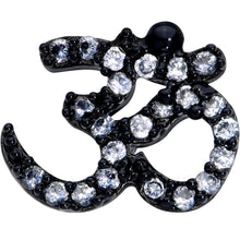 Load image into Gallery viewer, 18G 3/8 Clear CZ Gem Rose Gold Tone Amazing Om Nose Hoop
