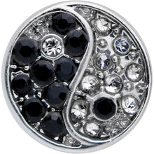 Load image into Gallery viewer, 16G 1/4 Clear Black Gem Yin Yang Cartilage Tragus
