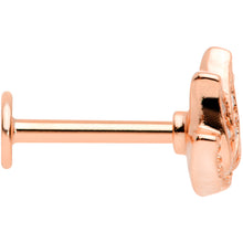 Load image into Gallery viewer, 16G 5/16 Clear Gem Rose Gold Tone Lotus Labret Monroe Tragus
