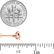 Load image into Gallery viewer, 16G 5/16 Clear CZ Gem Rose Gold Tone Cage Heart Labret Tragus
