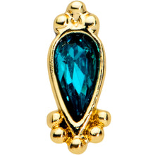 Load image into Gallery viewer, 16G 5/16 Green Gem Gold Tone Teardrop Labret Monroe Tragus
