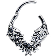 Load image into Gallery viewer, 16G 3/8 Angelic Wings Hinged Segment Ring

