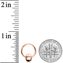 Load image into Gallery viewer, 16G 3/8 Rose Gold Tone Simple Acorn Hinged Segment Ring
