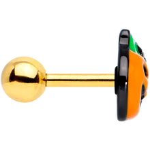 Load image into Gallery viewer, 16G 1/4 Gold Tone Spider Pumpkin Halloween Cartilage Tragus
