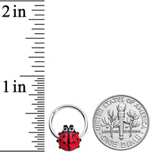 Load image into Gallery viewer, 16G 3/8 Whimsical Ladybug Hinged Segment Ring
