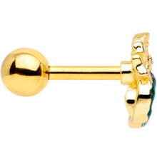 Load image into Gallery viewer, 16G 1/4 Gold Tone Green Mermaid Cartilage Tragus Earring
