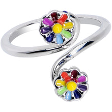 Load image into Gallery viewer, Spring Summer Rainbow Flower Spiral Toe Ring
