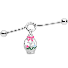 Load image into Gallery viewer, 14G Easter Basket Glow in the Dark Dangle Project Bar 38mm

