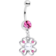 Load image into Gallery viewer, Pink Gem Sumptuous Shamrock St Patricks Day Dangle Belly Ring
