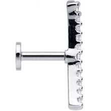 Load image into Gallery viewer, 16G 1/4 Clear CZ Gem Curve Internal Thread Labret Monroe Tragus

