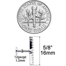 Load image into Gallery viewer, 16G 1/4 Clear CZ Gem Curve Internal Thread Labret Monroe Tragus
