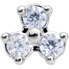 Load image into Gallery viewer, 20G 5/16 Clear CZ Gem Triple Triangle Nose Bone
