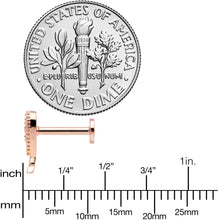 Load image into Gallery viewer, 16G 5/16 Clear CZ Gem Rose Gold Tone Internal Thread Wing Labret
