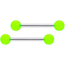 Load image into Gallery viewer, 14G 9/16 Green Leprechaun St Patricks Day Nipple Ring Set of 4
