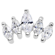 Load image into Gallery viewer, 16G 1/4 Clear CZ Gem Crown Cartilage Tragus Earring
