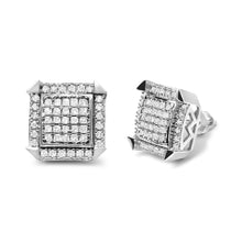Load image into Gallery viewer, 10K White Gold 1.0 Cttw Diamond  Composite with Halo Stud Earrings (H-I Color, I1-I2 Clarity)
