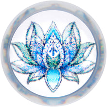 Load image into Gallery viewer, Clear Blue Acrylic Lotus Flower Saddle Plug Set
