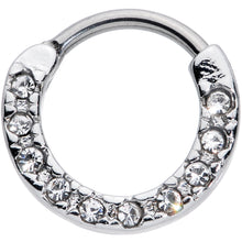Load image into Gallery viewer, 16G 5/16 Clear CZ Gem Grade 23 Titanium Total Glam Septum Clicker
