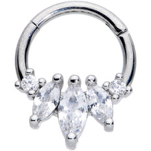 Load image into Gallery viewer, 16G 5/16 Clear CZ Gem Circlet Hinged Segment Ring

