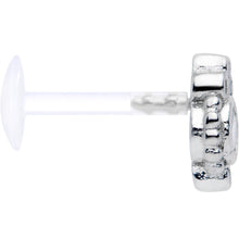 Load image into Gallery viewer, 16G 5/16 Clear Gem Flexible Bioplast Teardrop Labret Monroe Tragus
